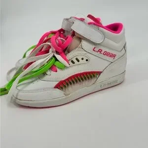 High Tops La Gear Girl Shoes Vintage Neon Pink Green Gear 80s 90s